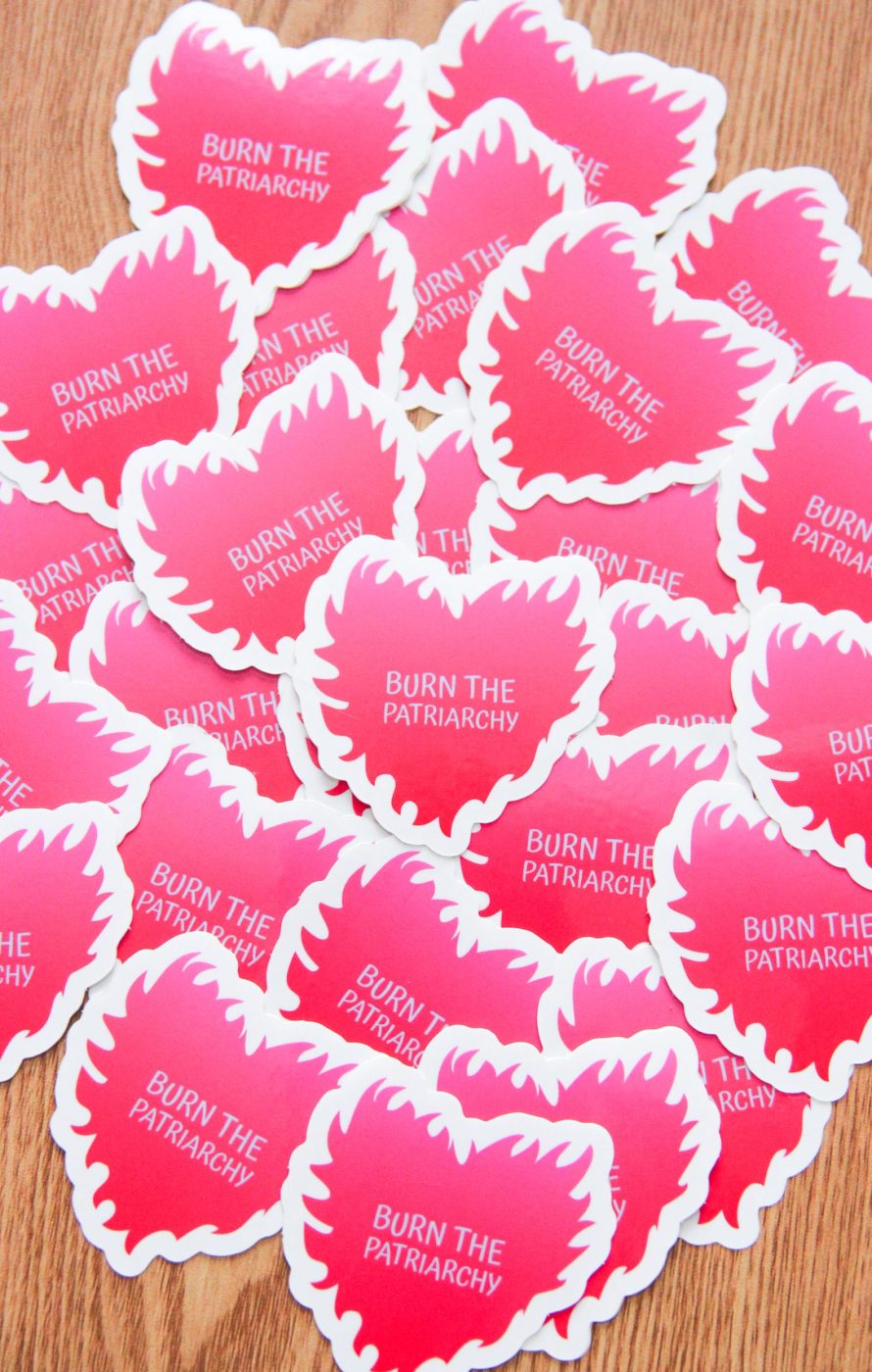 stickers burn the patriarchy